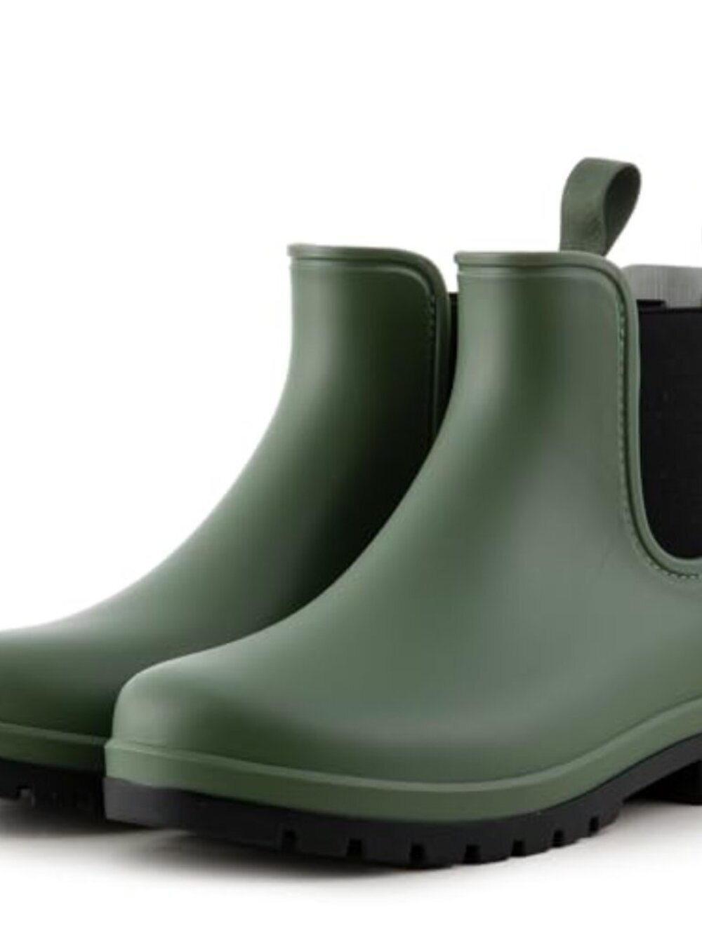 🆕 Short Rain Boots For Women Fashion Waterproof Chelsea Boots - Grassland Green